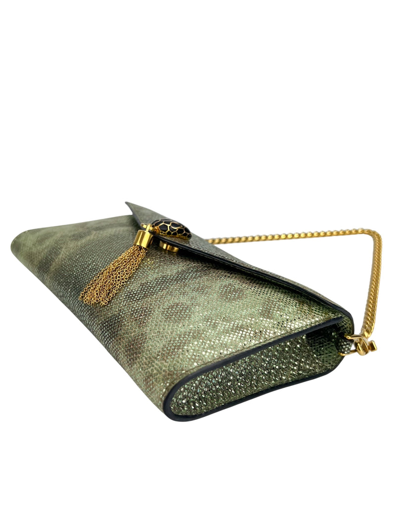 Bulgaria Green Python Wristlet