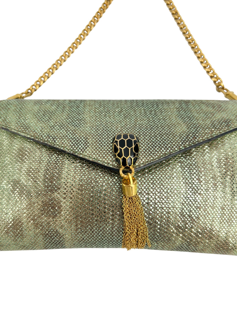 Bulgaria Green Python Wristlet