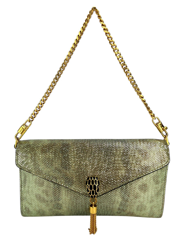 Bulgaria Green Python Wristlet
