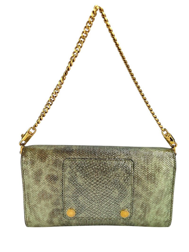 Bulgaria Green Python Wristlet