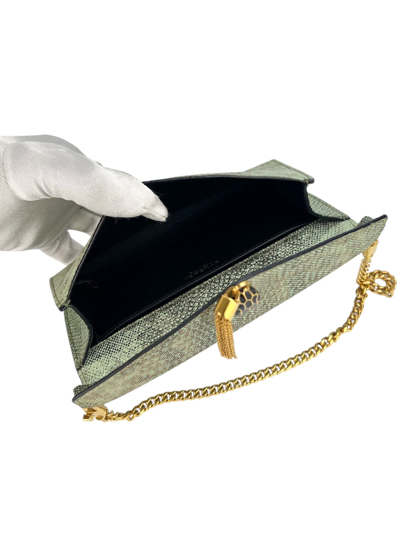 Bulgaria Green Python Wristlet