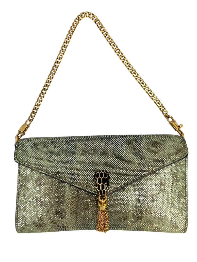 Bulgaria Green Python Wristlet