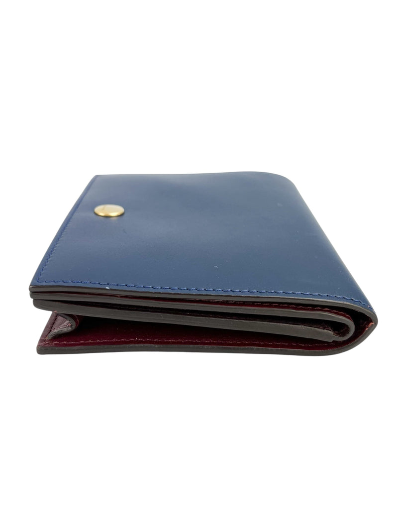 Celine Blue Leather Compact Wallet