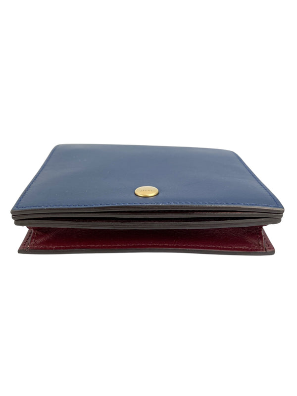 Celine Blue Leather Compact Wallet