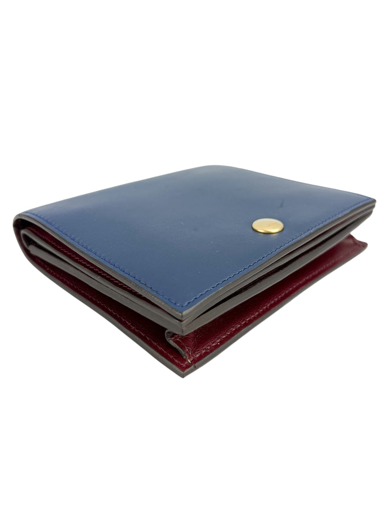 Celine Blue Leather Compact Wallet