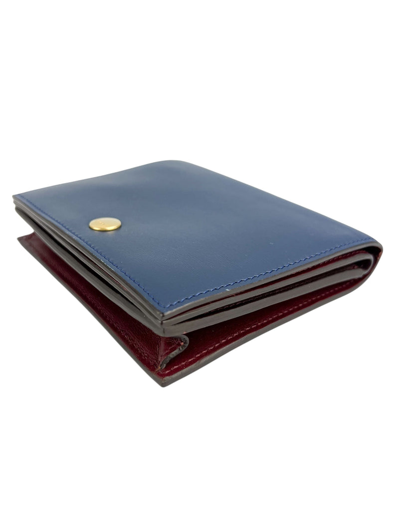 Celine Blue Leather Compact Wallet