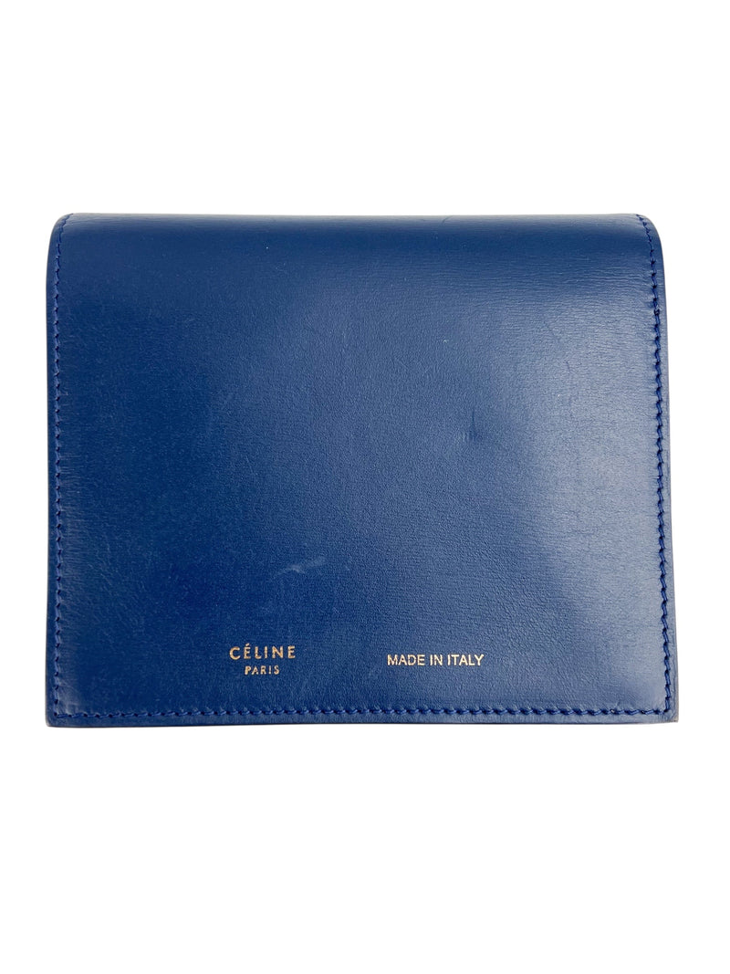 Celine Blue Leather Compact Wallet