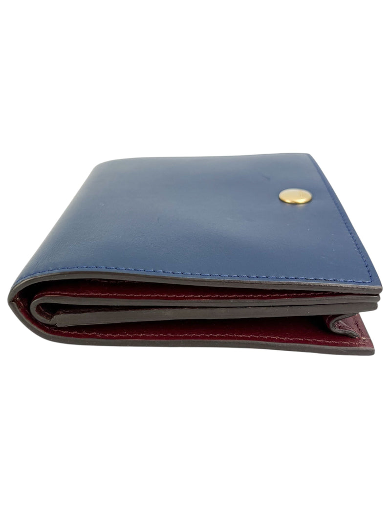 Celine Blue Leather Compact Wallet