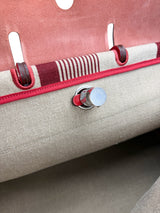 Hermes Red Toile de Camp Vache Hunter Zip Herbag
