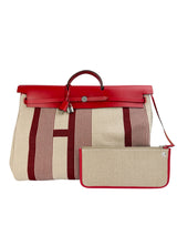 Hermes Red Toile de Camp Vache Hunter Zip Herbag