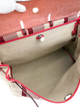 Hermes Red Toile de Camp Vache Hunter Zip Herbag