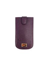 Dolce & Gabbana Plum Saffiano Leather Snap Pouch