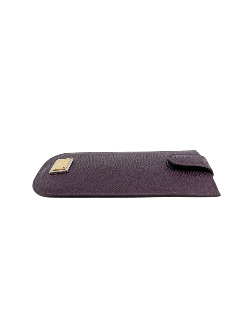 Dolce & Gabbana Plum Saffiano Leather Snap Pouch