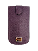 Dolce & Gabbana Plum Saffiano Leather Snap Pouch