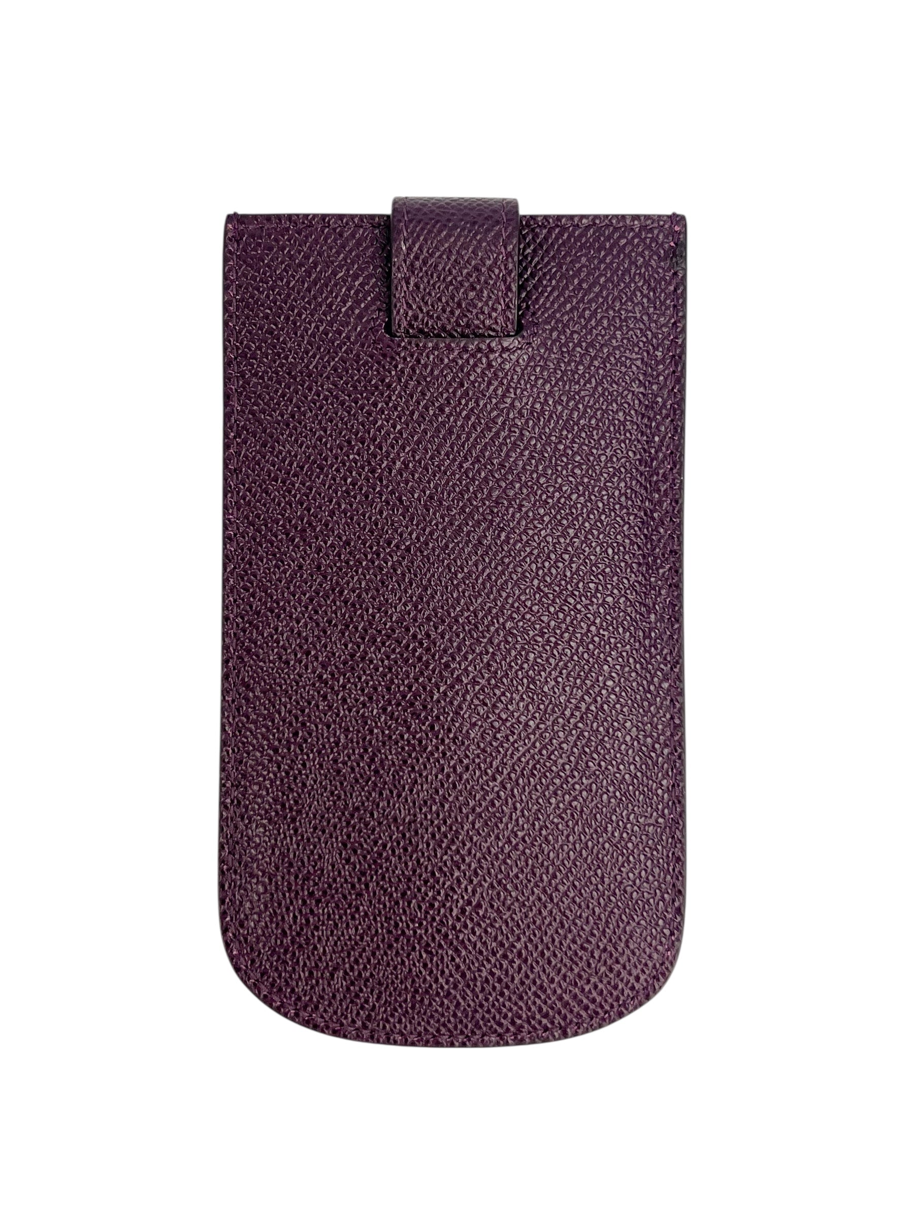 Dolce & Gabbana Plum Saffiano Leather Snap Pouch