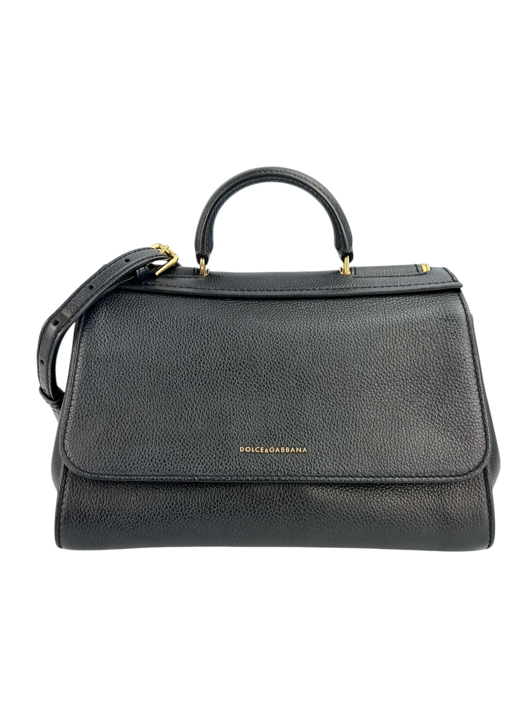 Dolce & Gabbana Black Leather Sicily bag