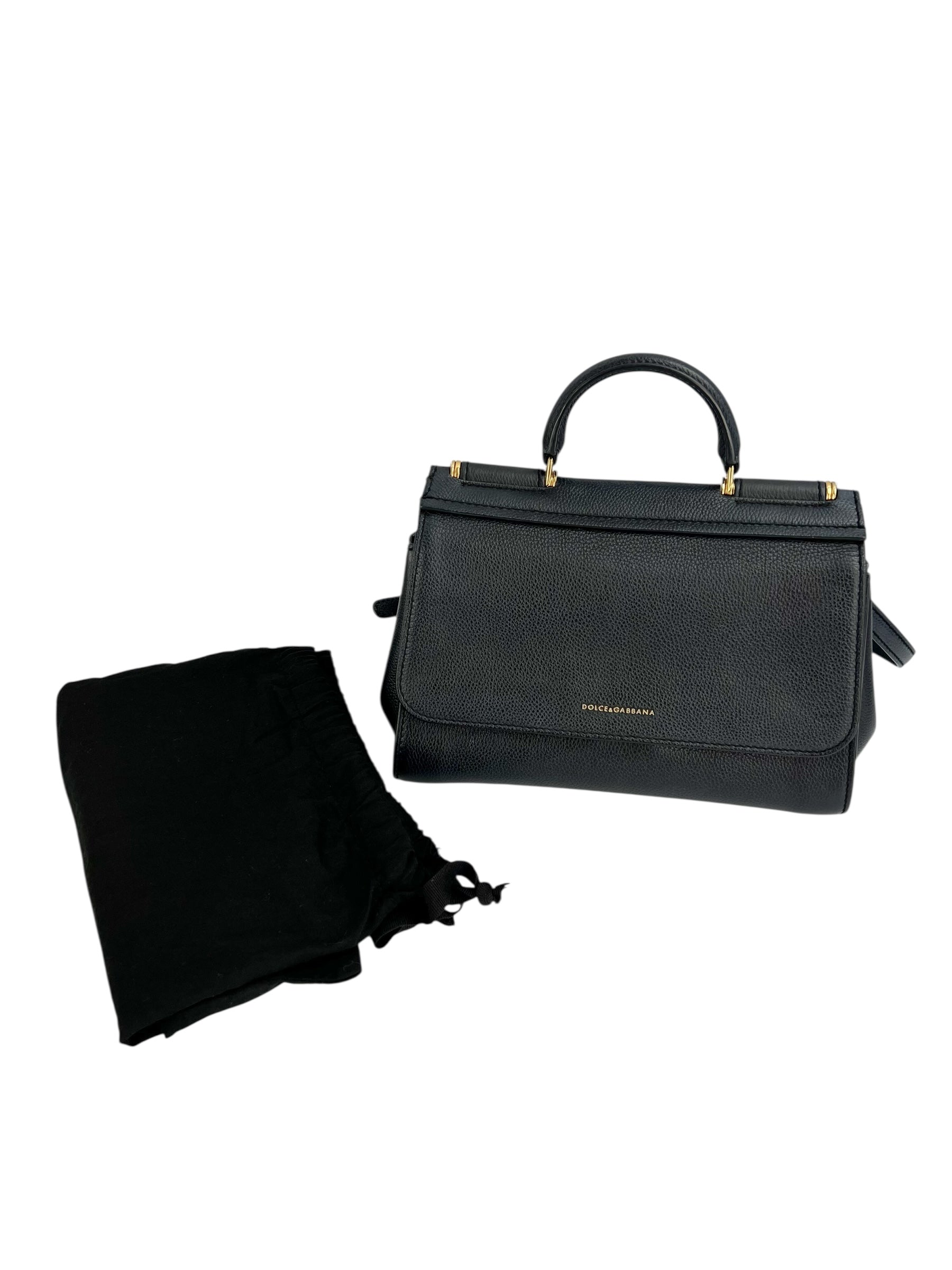 Dolce & Gabbana Black Leather Sicily bag