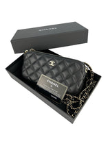 Chanel Black Lambskin Zip WOC Full Set