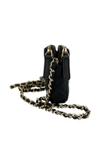 Chanel Black Lambskin Zip WOC Full Set