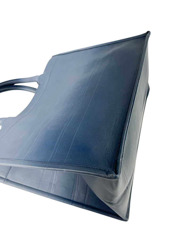 Dior Navy Medium Ombré Leather Book Tote