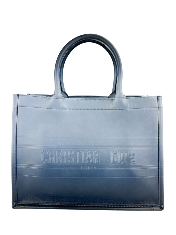 Dior Navy Medium Ombré Leather Book Tote
