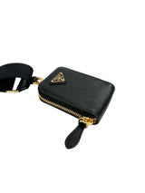 Prada Re-Edition Saffiano Black Leather Pouch & Strap