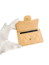 Classic Beige Caviar Classic Flap Card Holder (FULL SET)
