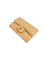 Classic Beige Caviar Classic Flap Card Holder (FULL SET)