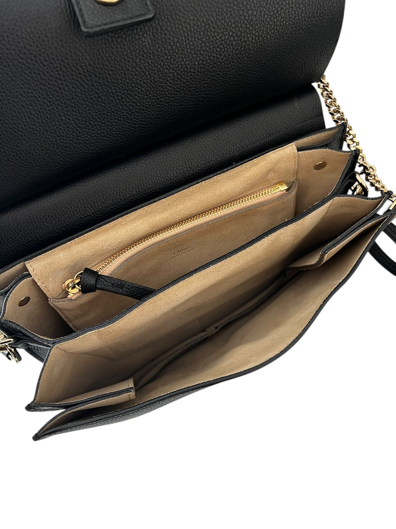 Chloe Black Leather Faye Crossbody Medium