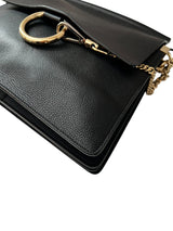 Chloe Black Leather Faye Crossbody Medium