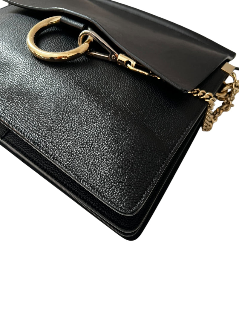 Chloe Black Leather Faye Crossbody Medium