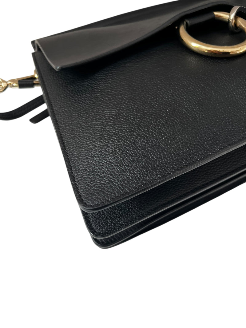 Chloe Black Leather Faye Crossbody Medium