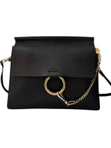 Chloe Black Leather Faye Crossbody Medium