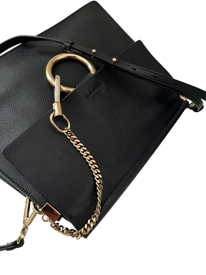Chloe Black Leather Faye Crossbody Medium
