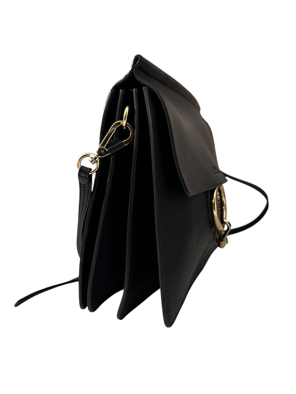 Chloe Black Leather Faye Crossbody Medium
