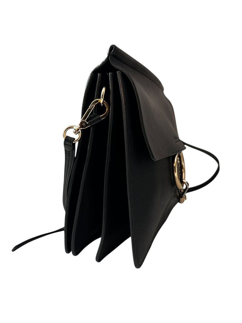 Chloe Black Leather Faye Crossbody Medium