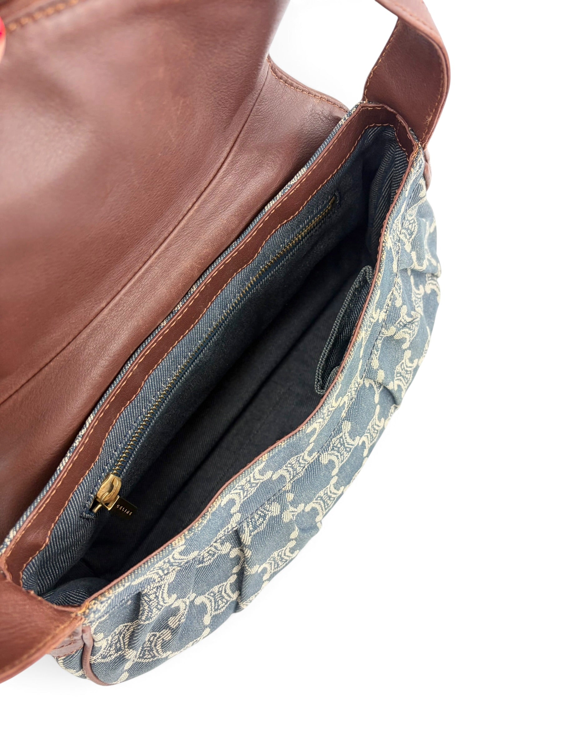 celine-denim-macadam-buckle-shoulder-bag-8