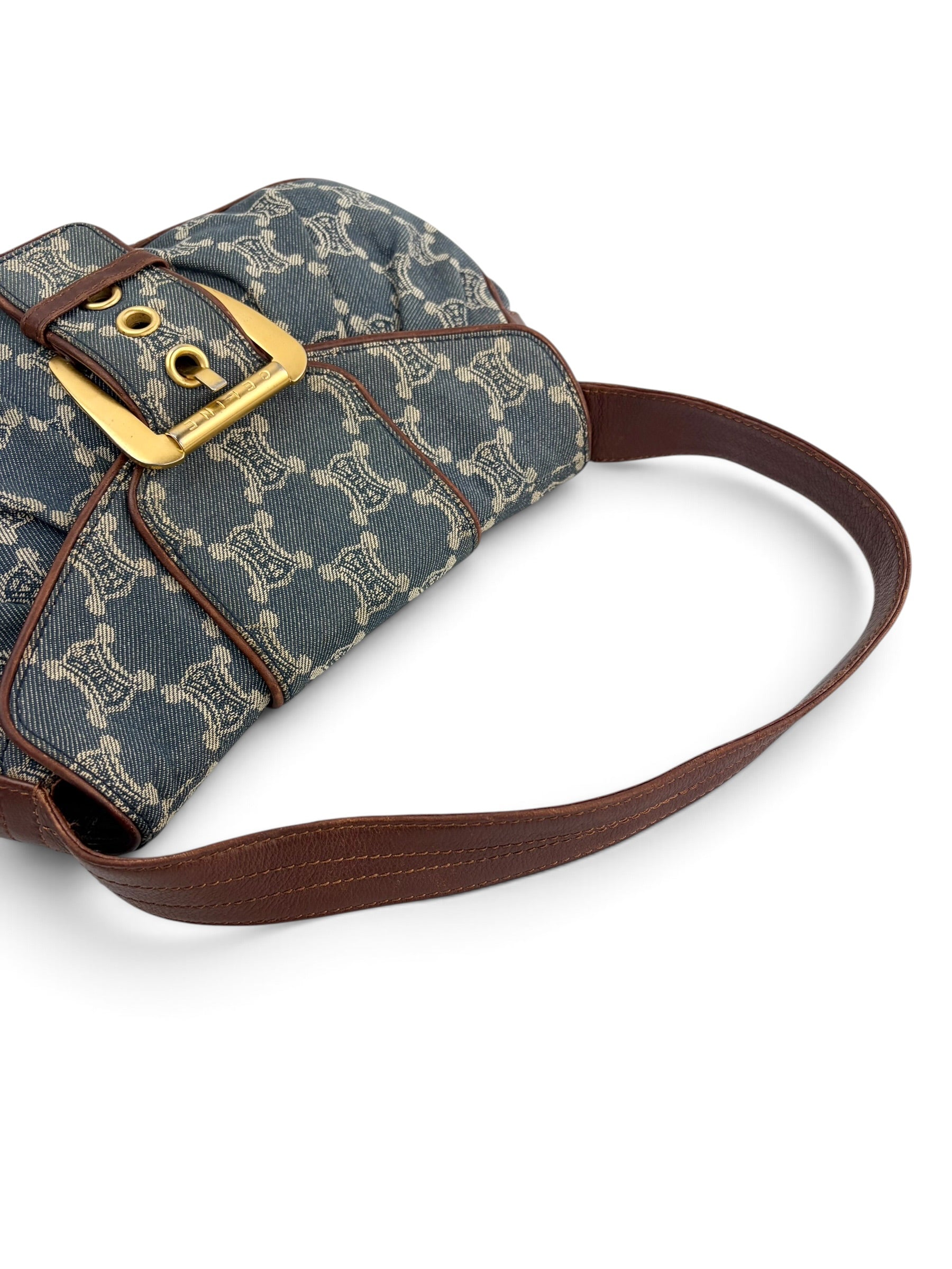 celine-denim-macadam-buckle-shoulder-bag-4