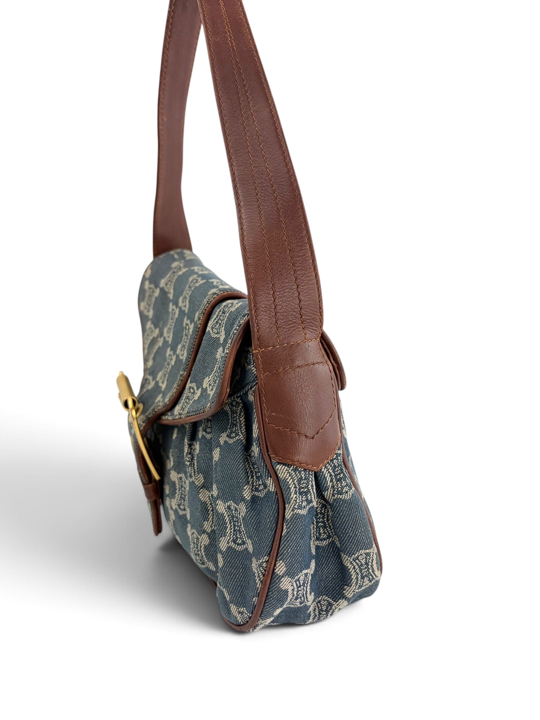 celine-denim-macadam-buckle-shoulder-bag-1