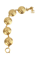 Chanel Vintage 24k Gold Plated Medallion Bracelet