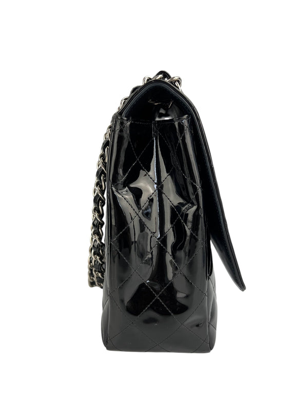Chanel Black Patent Maxi Single Flap