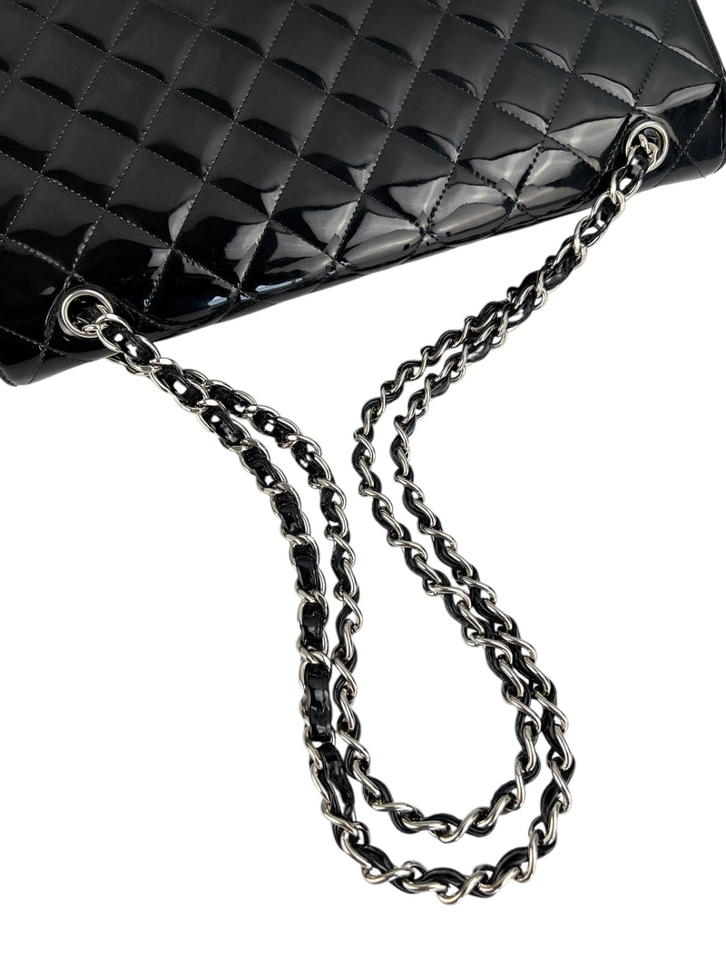 Chanel Black Patent Maxi Single Flap