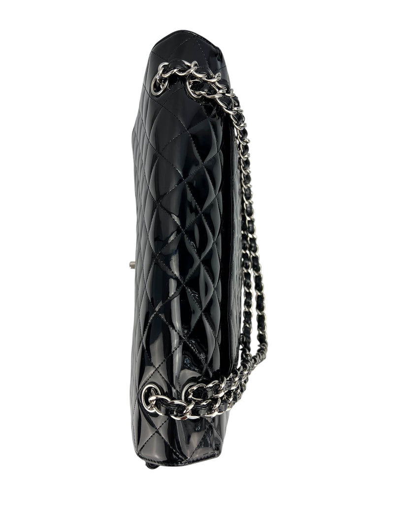 Chanel Black Patent Maxi Single Flap
