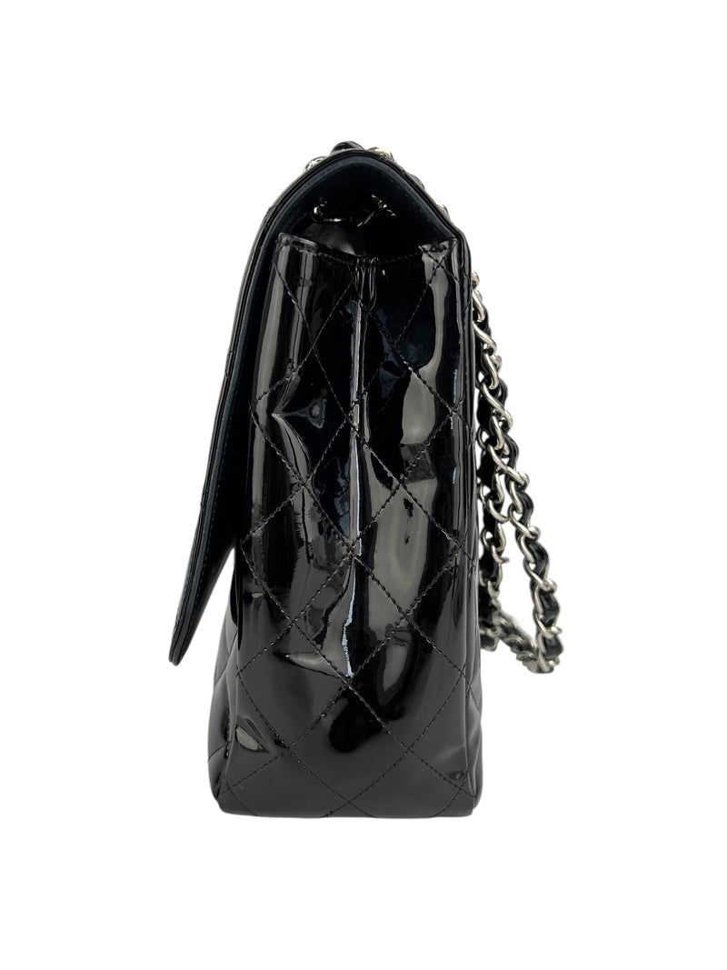 Chanel Black Patent Maxi Single Flap