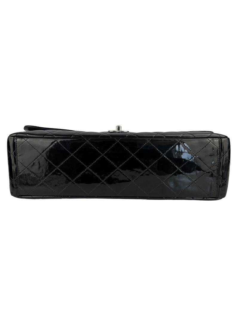 Chanel Black Patent Maxi Single Flap
