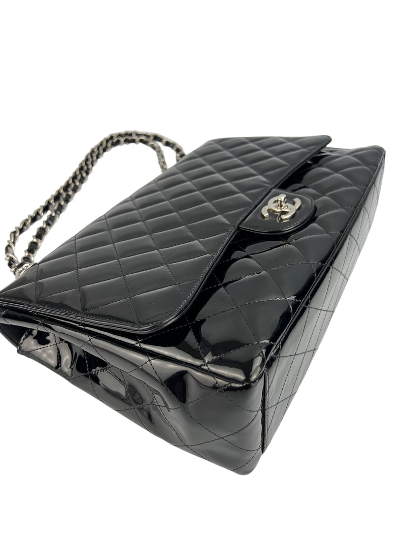 Chanel Black Patent Maxi Single Flap
