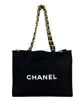 Chanel Black Canvas CC Vintage Chain Tote