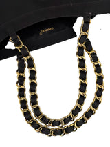 Chanel Black Canvas CC Vintage Chain Tote