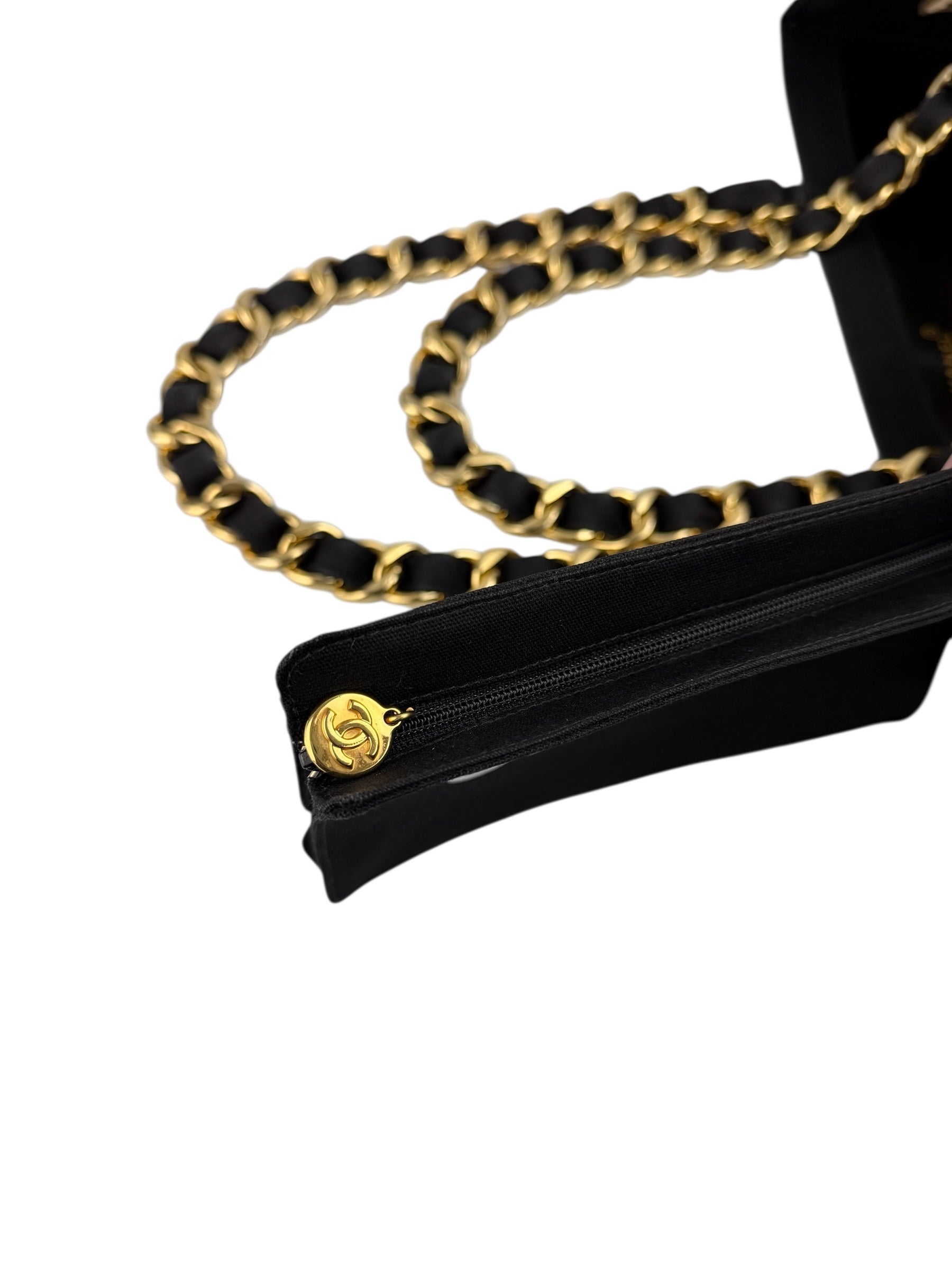 Chanel Black Canvas CC Vintage Chain Tote