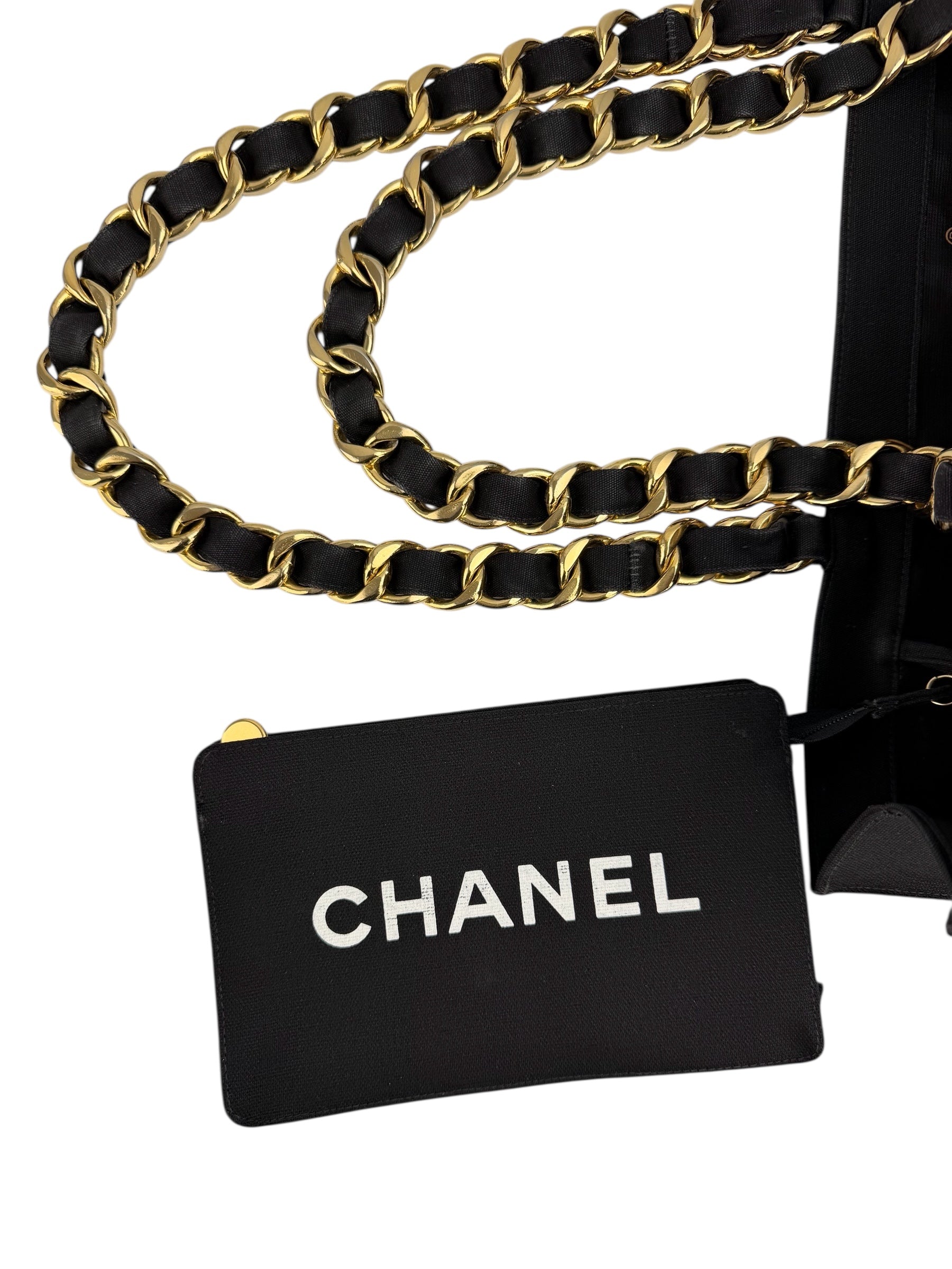 Chanel Black Canvas CC Vintage Chain Tote